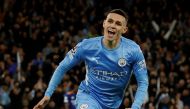 Manchester City's Phil Foden celebrates scoring their third goal Reuters/Jason Cairnduff/File Photo