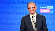 Anthony Albanese, leader of Australia's Labor Party, addresses supporters after incumbent Prime Minister and Liberal Party leader Scott Morrison conceded defeat in the country's general election, in Sydney, Australia May 21, 2022. Reuters/Jaimi Joy
