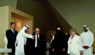 President of the Republic of Malta H E George Vella and the accompanying delegation visiting the National Museum of Qatar (NMoQ), yesterday.