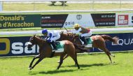 Jockey Christophe Soumillon guides Lady Princess towards the finish line. Pic: Robert Polin