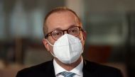 World Health Organization's Regional Director for Europe Hans Kluge gives an interview for Reuters in Brussels, Belgium, December 22, 2021. REUTERS/Johanna Geron/File Photo