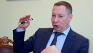 File Photo: Kyrylo Shevchenko, Ukraine's Central Bank Governor, during an interview with Reuters in Kyiv, Ukraine, February 1, 2021. (REUTERS/Valentyn Ogirenko)