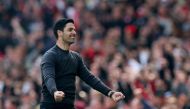 FILE PHOTO: Arsenal manager Mikel Arteta celebrates after the match Action Images via Reuters/Paul Childs


