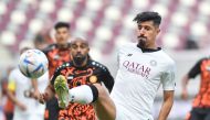 Al Sadd's Baghdad Bounedjah in action during the match against Umm Salal, yesterday. Picture: Abdul Basit