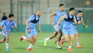 Al Duhail players during a training session.