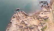 Aerial view of a previously submerged village revealed by low water levels in Cabril dam reservoir in Pedrogao Grande, Portugal, July 13, 2022. REUTERS/Miguel Pereira/File Photo