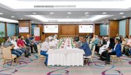 Officials from Qatar Chamber and the Tanzanian delegation with other participants during the meeting, at the QC headquarters, in Doha, yesterday. 