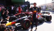 Red Bull's Max Verstappen celebrates after qualifying in pole position at the Dutch Grand Prix in Circuit Zandvoort, Zandvoort, Netherlands, on September 3, 2022.  REUTERS/Piroschka Van De Wouw