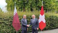 Minister of Finance H E Ali bin Ahmed Al Kuwari with his counterpart the Head of the Swiss Federal Department of Finance H E Ueli Maurer, on the sidelines of the Qatari-Swiss Joint Committee meeting in Zurich, Switzerland.  