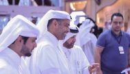 Minister of Environment and Climate Change H E Sheikh Dr. Faleh bin Nasser bin Ahmed bin Ali Al Thani during his visit to 6th Katara International Hunting and Falcon Exhibition (S’hail).