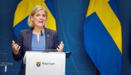 Swedish Prime Minister Magdalena Andersson gives a news conference in Stockholm on September 14, 2022. Jessica Gow/TT News Agency via REUTERS