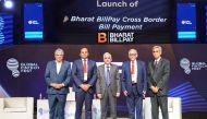 Officials pose for a group photo during the Global Fintech Festival, held recently.