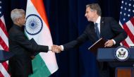 US Secretary of State Antony Blinken and India's Foreign Minister Subrahmanyam Jaishankar during a news conference at the State Department in Washington, US, on September 27, 2022. (Saul Loeb/Pool via REUTERS)