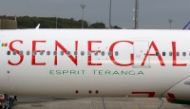The logo of Air Senegal SA is pictured on an airplane parked at the aircraft builder's headquarters of Airbus in Colomiers near Toulouse, France, November 15, 2019. (REUTERS/Regis Duvignau)
