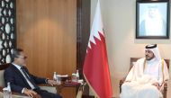 Minister of Commerce and Industry H E Sheikh Mohammed bin Hamad bin Qassim Al Thani meets with Minister of Trade of the Republic of Indonesia H E Zulkifli Hasan, yesterday in Doha. 