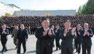 North Korean leader Kim Jong-un reacts during a visit to the Central Officers School of the ruling Workers' Party in Pyongyang, North Korea, in this undated photo released on October 18, 2022 by North Korea's Korean Central News Agency (KCNA). KCNA via REUTERS