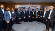 Mansoor Rashid Al Khater, Chief Executive Officer, Ooredoo Tunisia and Marc Halbfinger, Chief Executive Officer PCCW Global and Najib Khan, Group Chief Business Services Officer, Ooredoo Group during the agreement signing.