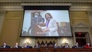 A video of US Speaker of the House Nancy Pelosi (D-CA) is played during a public hearing of the US House Select Committee to investigate the January 6 Attack on the US Capitol, on Capitol Hill in Washington, US, on October 13, 2022. Alex Wong/Pool via REUTERS/File Photo