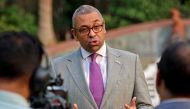 British Foreign Secretary James Cleverly speaks during an interview with Reuters at the residence of British High Commissioner in New Delhi, India, on October 29, 2022. REUTERS/Altaf Hussain