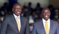 Kenya's President William Ruto poses for a photograph with his deputy Rigathi Gachagua during their swearing-in ceremony in Nairobi, Kenya, September 13, 2022. (REUTERS/Thomas Mukoya)