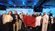 Winners of INJAZ Qatar with the officials of the company.