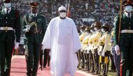 Gambia's President Adama Barrow walks during his inauguration ceremony at the Presidential Palace in Banjul, Gambia, on January 19, 2022. File Photo / Reuters