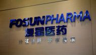 File photo: A company logo is pictured at the headquarters of Shanghai Fosun Pharma Group in Shanghai, China September 13, 2016. Reuters/Aly Song/File Photo