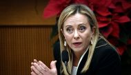  Italy's Prime Minister Giorgia Meloni addresses journalists during her year-end press conference in Rome, on December 29, 2022. (Photo by Tiziana FABI / AFP)