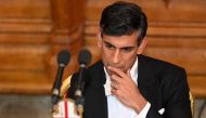 British Prime Minister Rishi Sunak looks on during the annual Lord Mayor's Banquet at Guildhall, in London, Britain, on November 28, 2022.  File Photo / Reuters