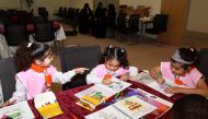 Children during a drawing context.