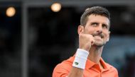 Serbia's Novak Djokovic celebrates his victory against France's Quentin Halys during their men's singles match at the Adelaide International tennis tournament in Adelaide on January 5, 2023. (Photo by Brenton EDWARDS / AFP)