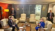 Tatiana Moskalkova, Russia's human rights ombudsman, and her Ukrainian counterpart Dmytro Lubinets meet in Ankara, Turkey, January 11, 2023. (REUTERS/Ece Toksabay)