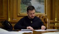 Ukraine's President Volodymyr Zelensky in Kyiv, Ukraine, January 14, 2023. (Ukrainian Presidential Press Service/Handout via REUTERS)