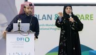 Dr. Sharifa Noaman Al Emadi (right) Executive Director at DIFI and Dr. Khalid Al Naama Director of Family and Research Policy at DIFI during the launch of ‘Plan & Prepare’.  PIC:  Rajan Vadakkemuriyil 