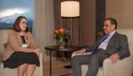Minister of Finance H E Ali bin Ahmed Al Kuwari in conversation with Minister of Finance of Poland H E Magdalena Rzeczkowska, at the World Economic Forum.