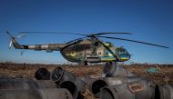 A Ukrainian military helicopter is seen, amid Russia's attack on Ukraine, in Donbas region, Ukraine on January 25, 2023. REUTERS/Oleksandr Ratushniak