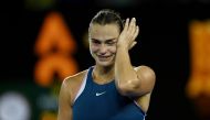 Belarus’ Aryna Sabalenka reacts after winning her final match against Kazakhstan’s Elena Rybakina Reuters/Jaimi Joy