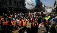 Striking workers attend a march, in London, Britain February 1, 2023. REUTERS/Toby Melville