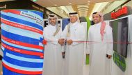 Saleh Al Mana, Vice President and Director of Government and Public Affairs, ExxonMobil Qatar, with Secretary General of the Qatar Tennis, Squash and Badminton Federation Tareq Zainal during the inauguration of ExxonMobil booth at the Doha Festival City. Pic: Salim Matramkot/The Peninsula