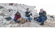 Workers from Ernesto's Sanctuary for Cats in Syria dug through rubble to find a dog injured by the earthquake and lost from its humans. Ernesto's Sanctuary for Cats in Syria/Handout 

