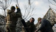 Ukrainian soldiers of the 10th Separate Mountain Assault Brigade 