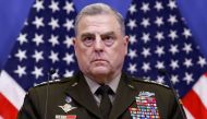 File Photo: US General Mark Milley, chairman of the Joint Chiefs of Staff, holds a news conference after a meeting of the Ukraine Defence Contact group at the NATO headquarters in Brussels, Belgium June 15, 2022. (REUTERS/Yves Herman)