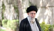 A handout picture provided by the office of Iran's Supreme Leader Ayatollah Ali Khamenei on March 6, 2023 shows him speaking following a ceremony marking the week of 