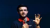 (Files) In this file photo taken on October 13, 2022, former Indian cricket captain Sourav Ganguly addresses a press conference in Kolkata. (Photo by Dibyangshu Sarkar / AFP)
 