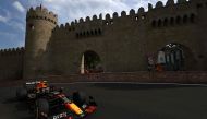 Red Bull Racing's Mexican driver Sergio Perez steers his car during the Formula One Azerbaijan Grand Prix at the Baku City Circuit in Baku on April 30, 2023. Photo by NATALIA KOLESNIKOVA / AFP