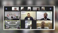 Charge D’Affairs, Embassy of India to Qatar H E Angeline Premalatha, with other officials at the virtual meeting.