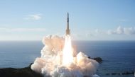 File Photo: An H-2A rocket carrying the Hope Probe, developed by the Mohammed Bin Rashid Space Centre (MBRSC) in the United Arab Emirates (UAE) for the Mars explore, lifts off from the launching pad at Tanegashima Space Center on the island of Tanegashima, Japan, in this handout photo taken and released on July 20, 2020 by Mitsubishi Heavy Industries / Reuters