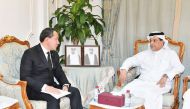 QC board member Mohamed bin Ahmed Al Obaidli with Mergen Gurdov, Chairman of Turkmenistan Chamber of Commerce and Industry. 