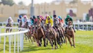 A file photo of action during an earlier race at Al Rayyan Racecourse.