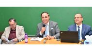 QU professors from the Arabic Department recite poetry during the forum.